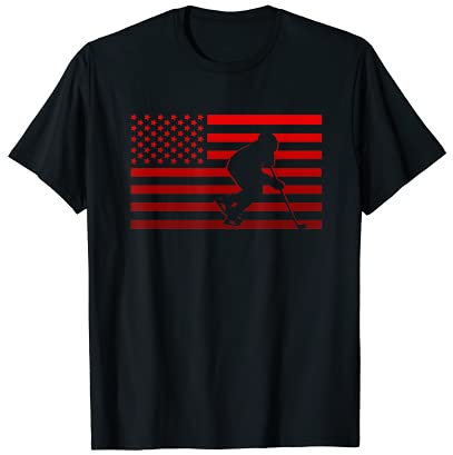 Hockeybekleidung mit amerikanischer Flagge T-Shirt
