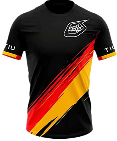 HULG Herren Radtrikot Fahrradtrikot Kurzarm, Fahrradbekleidung Fahrrad Trikot T Shirt Für Männer, Atmungsaktive Cycling Jersey Schnell Trocknen Radsport Bekleidung MTB BMX (Color-10,L)