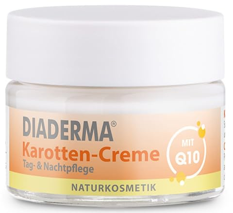 DIADERMA Karotten-Creme Tag- und Nachtpflege, 50 ml: mit Q10 und Vitamin ACE, regeneriert, glättet, schützt, Naturkosmetik, vegan