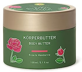 PRIMAVERA Alles Liebe Körperbutter 150 ml – Naturkosmetik, Bodylotion, Body Butter – Rose, Mandarinen Duft – pflegend, nährend – leicht rosafarbene Textur - vegan