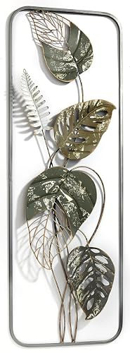 Kobolo Wandbild Wanddeko Metallbild - ADANSONI - Metall - gold grau grün