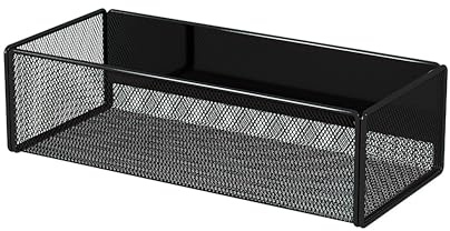 LIFEFAN Magnetic Basket Organizer Holder for Fridge Magnetic Storage Bin Box Containers for Refrigerator Whiteboard Classroom (Large, Black)