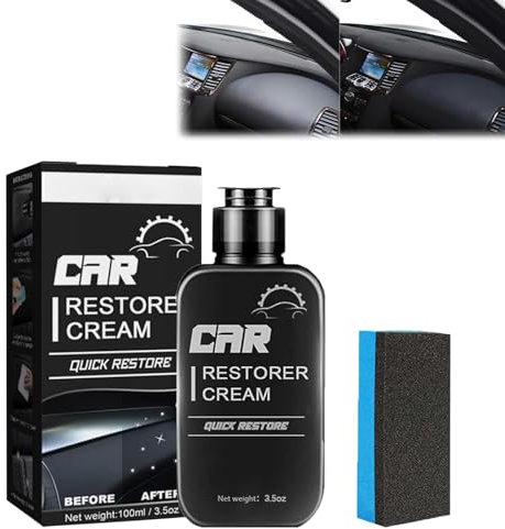Car Plastic Restorer Interior,Plastic Scratch Remover and Polish,Car Restorer Cream,Automotive Trim Restorer,Multipurpose Automotive Plastics Cleaner and Conditioner,Long-Lasting Protection,100ML
