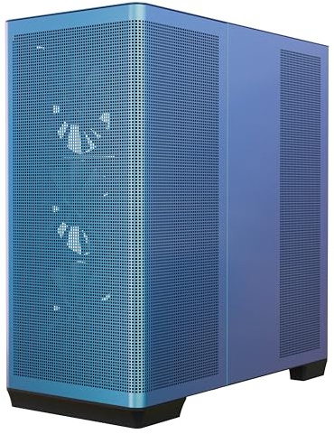 APNX C1-R Mid-Tower ATX High Airflow PC-fodral, 4 x 120 mm svarta fläktar, 11 fläktplatser, 360 mm kylarstöd, backanslutning moderkortsstöd, härdat glaspanel, kabelhantering, Typ-C, ChromaFlair