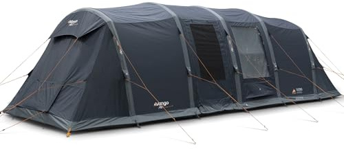 Vango Tacoma Air 800XL Inflatable Tent, 8-Person, Vis-a-vis Layout with Living Area, Diamond Clear Windows