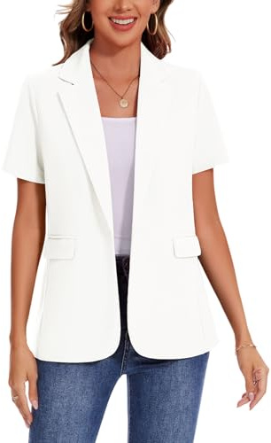 Short Sleeve Women Blazers Jackets Notch Lapel Suit Casual Workwear Blazer | Short Sleeve Women Blazers Jackets Notched Lapel Suits Back Vent Casual Elegant Workwear Front Lined Blazers Button Pocekts