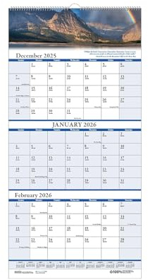 House of Doolittle 2026 Earthscapes Scenic 12.25 x 26 Three-Month Wall Calendar (3638-26)