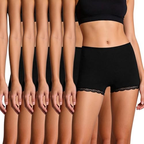 Marvmys Culotte Femme Coton Shorty Taille Moyenne Slip Billet Doux Sport Extensibles Décontracté Boxer sous-Vêtements Lot de Plusieurs Pièces S-XXL