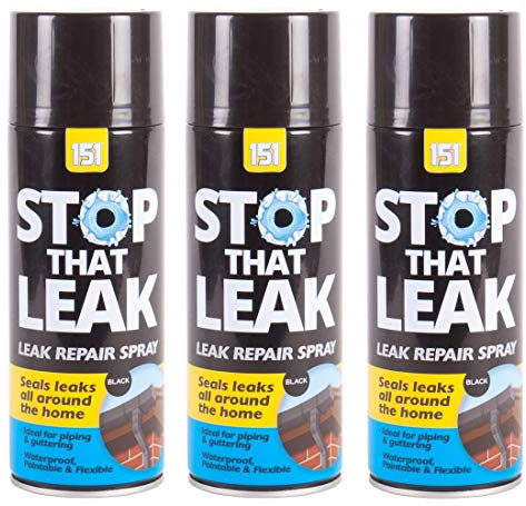 Bombolette spray da 400 ml Stop That Leak Repair Black – Sigilla le perdite in tutta la casa – ideale per tubazioni e grondaie, nero