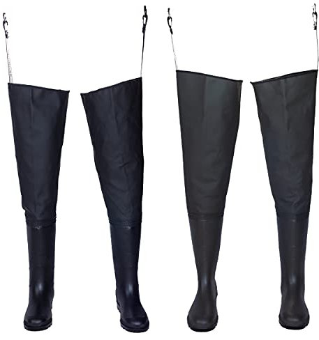 3Kamido® Watstiefel Classic, SCHWARZ und GRÜN Serie 680, Anglerhose Standard, Fischerhose Teichhose Hochwasserhose (Grün, 44)