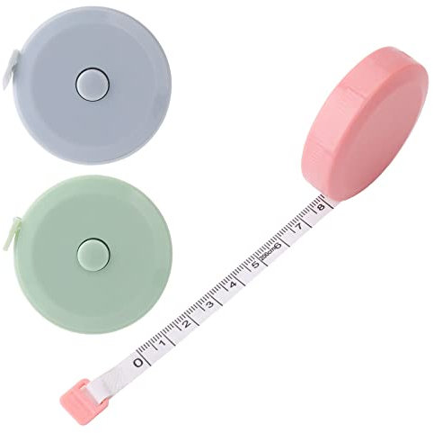 Lusofie 2m Maßband zum Nähen 3 Stück Weiches Automatisch Einziehbares Maßband Mini Maßband Rollmaßband für Körperstoffe und Stoffe Massband