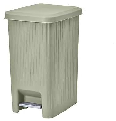 MOOWI Kitchens Trash Can Kitchen Trash Can Large Capacity Foot Pedal with Lid Living Room Bathroom Bedroom Bin, Plastic, 10L/15L Home Office - Holds Waste (Color : Gold, Size : 15L)