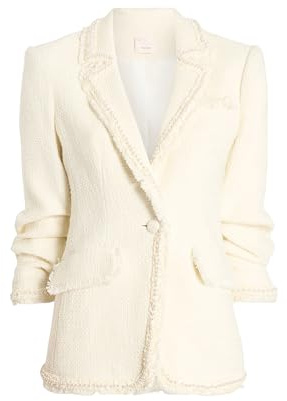 Cinq a Sept Women's Pearl Boucle Khloe Blazer, Ivory, 2