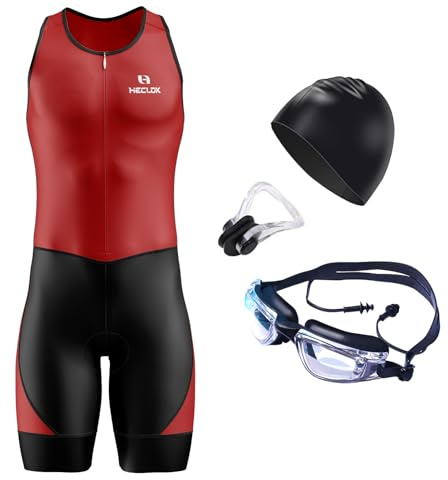 Traje triatlón de Manga Corta para Hombre, Summer Cycling Skinsuit Triatlón, Racing Tri Suit de Bicicletas Acolchado, MTB Mono Bueno para Correr, Andar en Bicicleta, Nadar