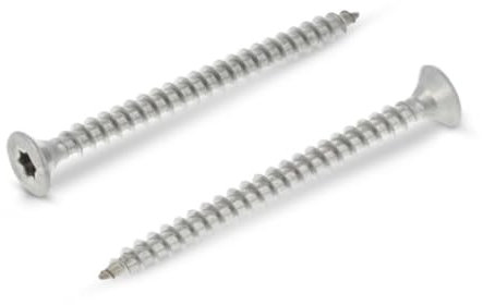 Tornillos para madera aglomerada, 8 x 60 mm, 50 unidades, acero inoxidable A2, tornillos para madera, cabeza avellanada, rosca completa con cabeza reforzada meinschraubenversand.de