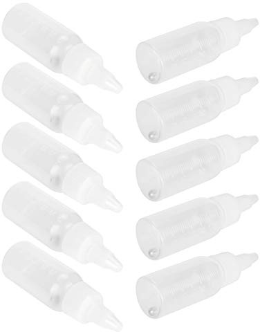 Haosie 10PCS Airbrush Paint Bottles, 30ml Empty Airbrush Accessories, Paint Mixing Pots with Scale, Dropper Bottle for Add Pigment