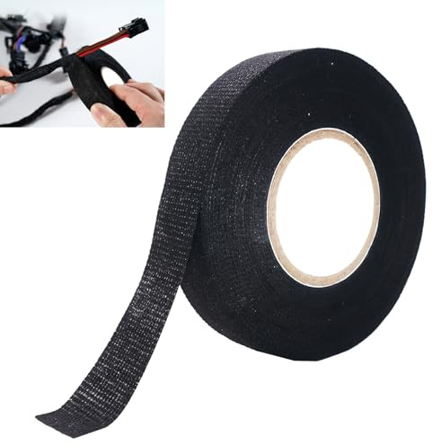 Nastro In Tessuto Per Auto- 15 M X 9 Mm X 0,8 Mm Nastro Adesivo Nastro Isolante Nero, Nastro Tessile Autoadesivo Per Cablaggi Per Veicoli, Cavi Per Uso Domestico, Automobilistico E Motociclistico