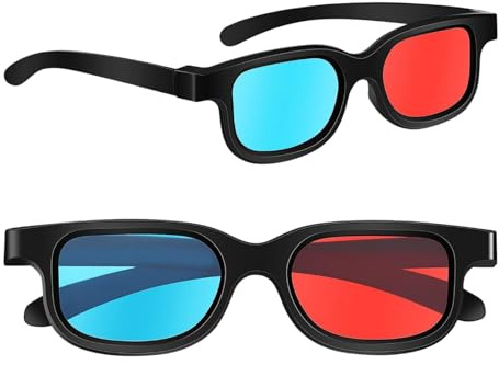 JiaYiXu 2 Pcs 3D TV Glasses Portable Red and Blue View 3D Print Magazines Comic Books Anaglyph Photos for Home Cinema Theater Game