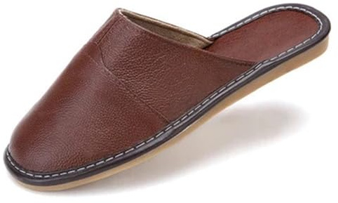 IRGVJIFR Pantuflas para Hombre Zapatillas De Cuero For Hombre, Tallas 35 A 44, Casa For, Zapatos Unisex Lujo(Coffee,42)