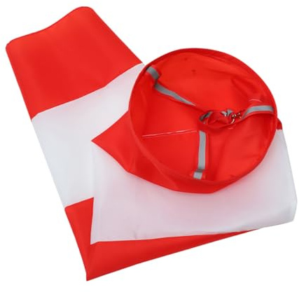 Genérico Manga de Viento para Exteriores de Tela Oxford 100 Cm Resistente al Agua Reflectante Naranja y Crema para Decoración de Jardín y Protección contra Viento y Lluvia