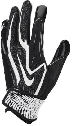 NIKE Youth Vapor Jet 9.0 Football Handschuhe – Junior American Football Receiver Gloves – Leichter Grip & Komfort für Nachwuchsspieler, Black/Black/White, L