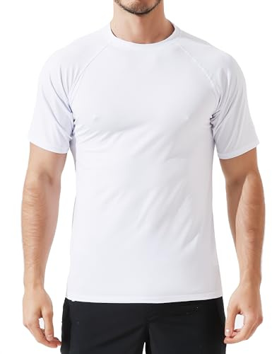Arcweg Rashguard Homme Manches Courts M-3XL T-Shirt Anti-UV UPF 50+ Sechage Rapide Léger pour Surf Natation Plongée Plage