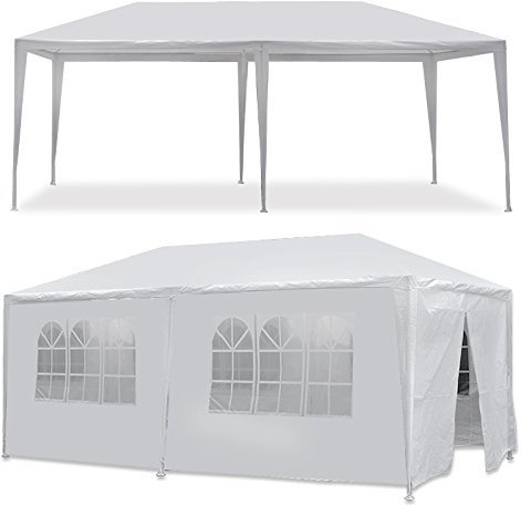Saturnpower 10'x20' Outdoor Wedding Party Tent Camping Shelter Gazebo Canopy with Removable Sidewalls Easy Set Patio Garden Sunshade BBQ Pavilion Awning for Picnic