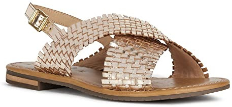 Geox D Sozy S A, Sandalias Niñas, Oro Lt Gold, 37 EU