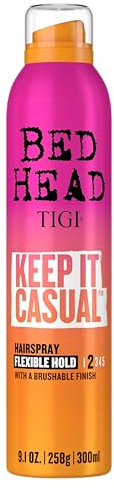 TIGI Bed Head Keep It Casual Hair Spray, Flexible Hold with Brushable Finish for Frizz and Static Control, 9.1 oz