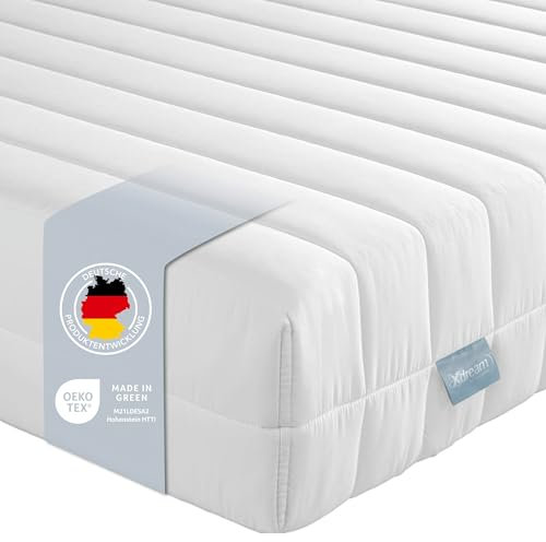 XDREAM Pure 7-Zonen Matratze 90x190cm | Ergonomische Kaltschaummatratze | Öko-TEX® | Härtegrad H3 (H3) I Hypoallergen & Antibakteriell | 11 cm hoch 90 x 190 cm