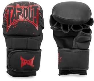 Tapout MMA Sparring- Handschuhe aus Kunstleder (1 Paar) Rancho, Black/Red, S/M, 960002