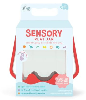 Glo Pals Verre sensoriel à remplir avec de l'eau - Rouge - Jouet sensoriel - Lanterne - Lumineux à partir de 18 mois