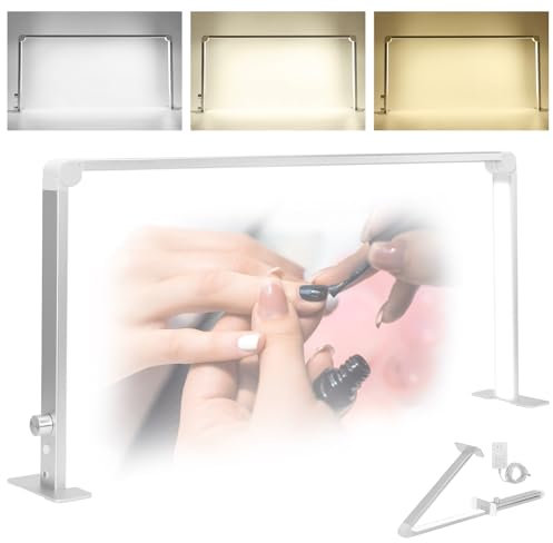 HomdMarket Halbmond-Lampe 15inch Nail Desk Lampe 3 Modi 3000K-6000K Dimmbare LED Maniküre Light, Schreibtischlampe für Nail Tech, Wimpernverlängerung, Tattoo, Augenbrauen