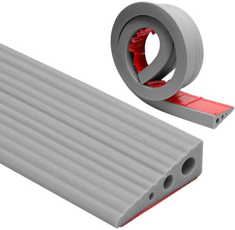 Rampa per soglia, 100 x 6,5 x 2,5 cm, in PVC, superficie antiscivolo, rampa per sedia a rotelle, passeggini, deambulatori o scooter (grigio, 2,5)