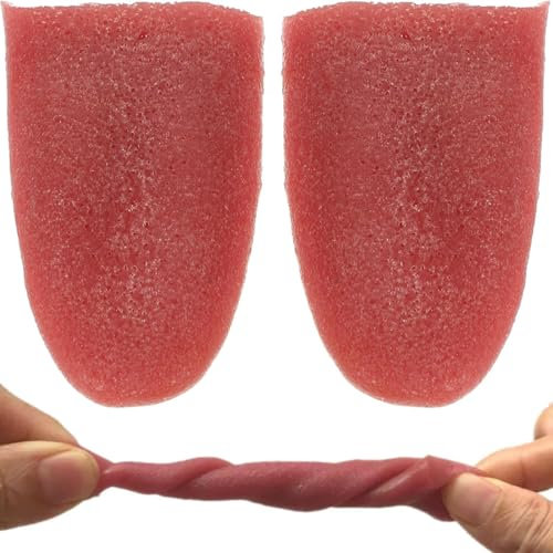 XYTAHDM Scherzartikel, 2 Stücke Realistisch Gefälschte Zunge Dehnbar Tricks Künstliche Zunge Requisiten Schreckliche, Tricky Toys Prank Requisiten für Halloween April Fools
