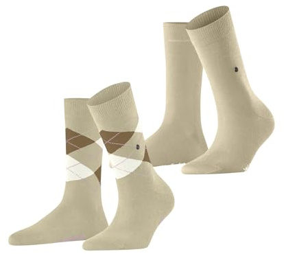 Burlington Everyday Mix Multipack W So algodón estampados 2 pares, Calcetines Mujer, Beis Cream 4011, 36-41