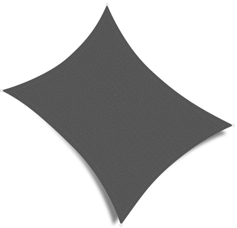 HAIKUS Sonnensegel, rechteckig, 2 x 5 m, HDPE, 5 x 2 m, atmungsaktiv, robust, 98 % UV-Schutz, für Outdoor, Garten, Terrasse (Grau)