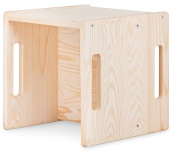 Ehrenkind® Kinder Wendehocker | Hocker aus Kiefernholz, Montessori-inspiriert, höhenverstellbar & kippsicher | natürlich & mitwachsend