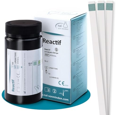 Reactif Diabetes Urintest, 100 Stück, Glucose Teststreifen, Diabetes Test
