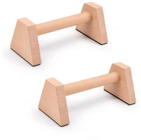 Vexnaro 2 Parallettes en Bois Antidérapantes, Poignées Ergonomiques pour Pompes et Callisthénie, Barres de Handstand pour Fitness à Domicile, Musculation et Exercices de Force Indoor