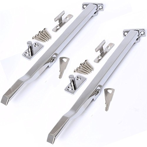 Pack of 2 10 Satin Chrome Locking Casement Window Stay Fastener