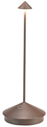 Zafferano, Pina Pro Lampe, Wiederaufladbare und Kabellose Tischlampe mit Touch Control, Geeignet für den Innen- und Außenbereich, Dimmer, 2700 K, Höhe 29 cm, Farbe Corten