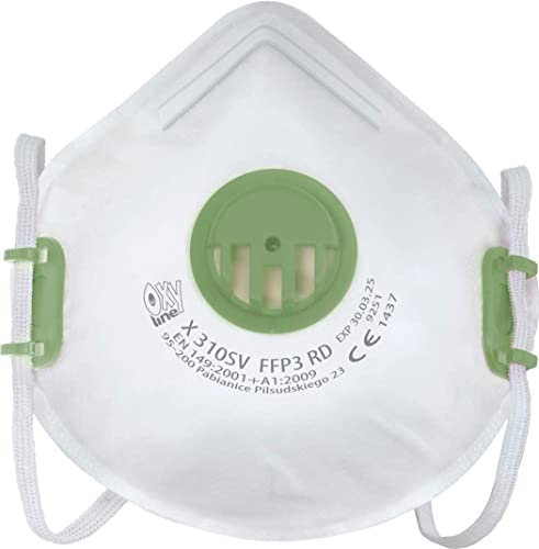 10x Oxyline X310SV FFP3 R D demi-masque respiratoire anti-poussière réutilisable avec valve