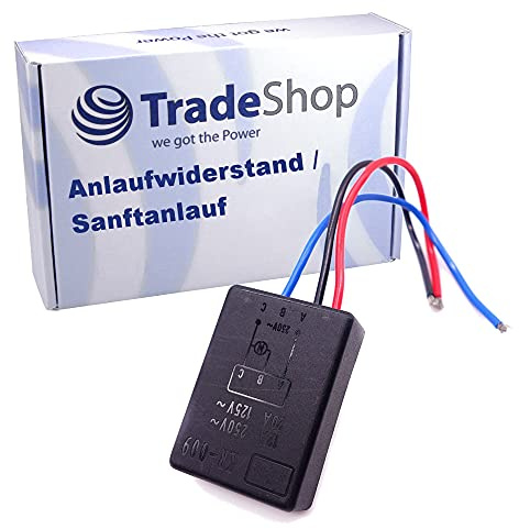 Anlaufwiderstand/Sanftanlauf/Soft Start 12A 230V inkl. 3 Kabel für Bosch Makita Scheppach Holzmann Hitachi Kompatibel mit Einhell Kompatibel mit Dewalt Maschinen