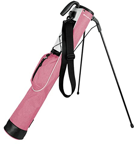 Orlimar Pitch 'n Putt - Borsa da golf leggera con supporto per mazze da golf, per donne e uomini, motivo scozzese, colore: rosa cipria