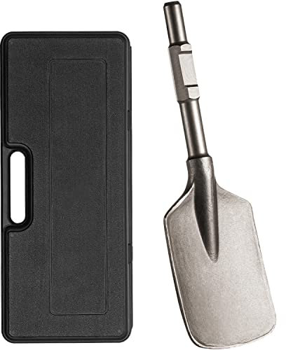 Nisorpa Clay Spade for Breaker, 1-1/8 Hex Shank Clay Spade, Jack Hammer Clay Spade Shovel Bit with Carrying Case, Spade Chisel Bits Chrome Steel for Electric Breaker 17.3 × 5.3