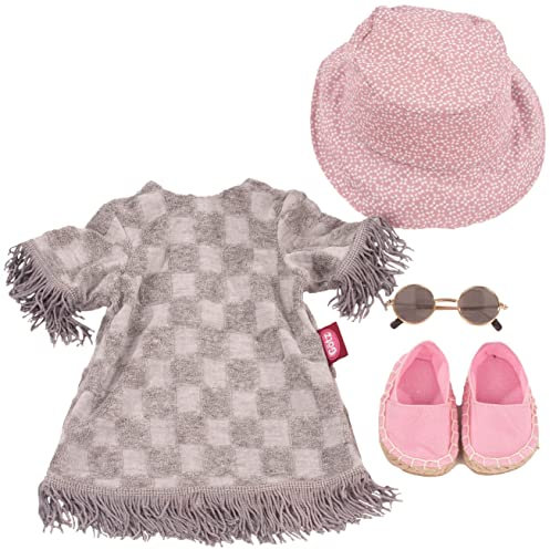 Götz 3403505 Kombination Beach in Style - Puppenbekleidung Gr. XL - 5-teiliges Bekleidungs- und Zubehörset für Stehpuppen 45 - 50 cm