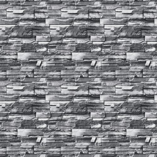 Timeet Brick Stone Wallpaper Peel and Stick Wallpaper Faux Stone Contact Paper 17.3x118.1 Brick Self Adhesive Removable Wall Paper for Bedroom Living Room Wall Decor