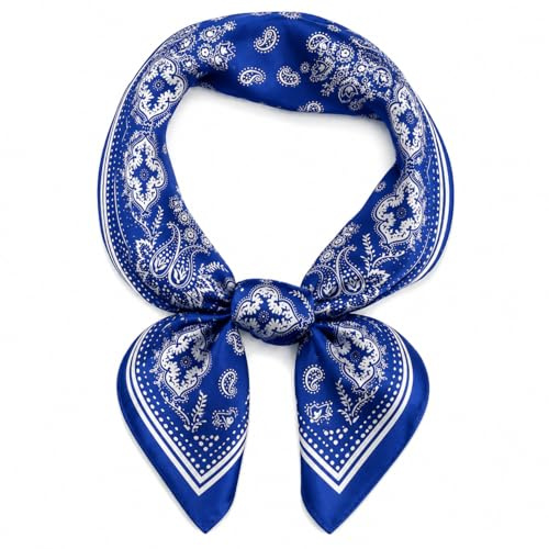 MAIRY Silk Hair Scarf Satin Hijab Lightweight Square Bandanas Sleeping Wraps Neck Head Scarves SF-M74