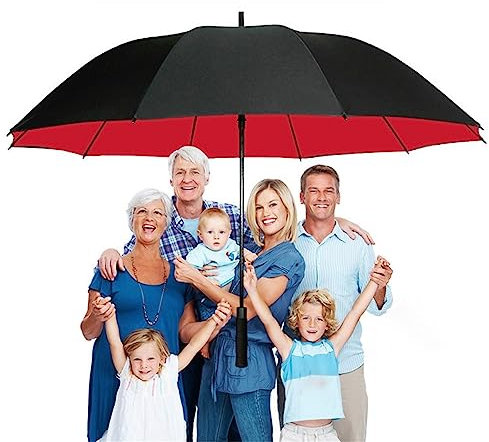 CunTo Luxus-Golfschirme mit 180 cm Durchmesser, extra großer Regenschirm mit langem Griff, übergroße Stockschirme, Golfschirme für Sportfans, automatisch zu öffnen